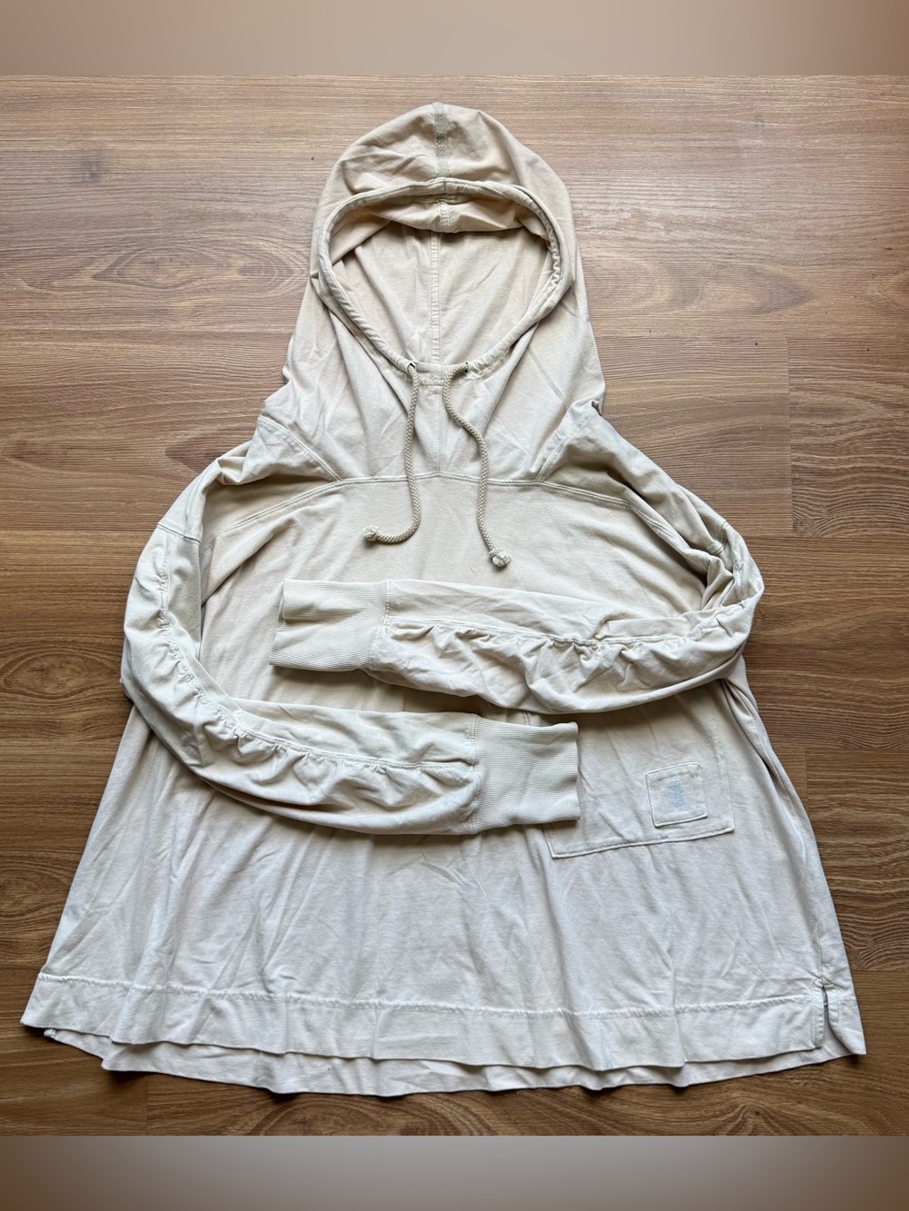 Free People Movement Hot Shot Hooded Layer Beige Top